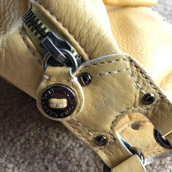 Cole Haan Village Satchel, Yellow Pebble Leather - Picture 13 of 16